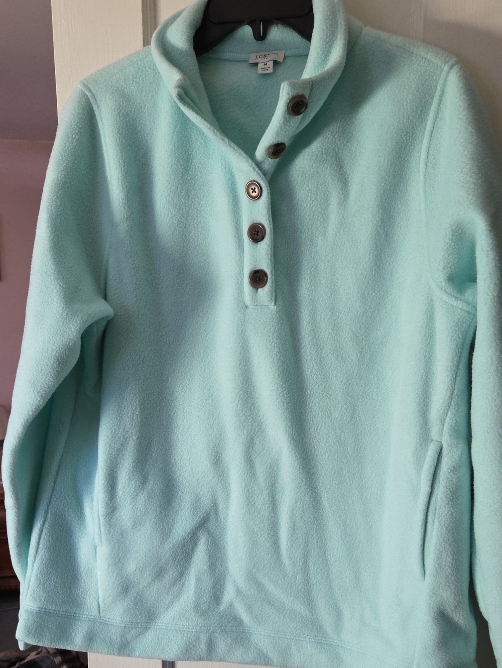 L.L. Bean Men’s Mint Green Zip-Front Fleece Pullover